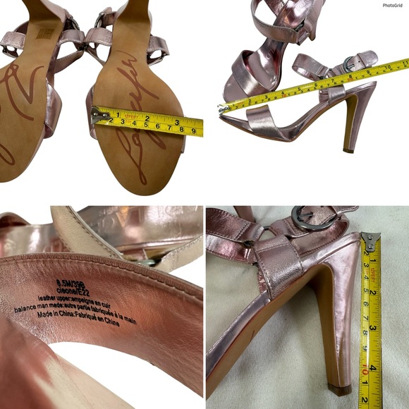 NWOT Karl Lagerfeld Paris Cieone Metallic Leather Ankle Strap Sandals Size 8.5M - Picture 14 of 16